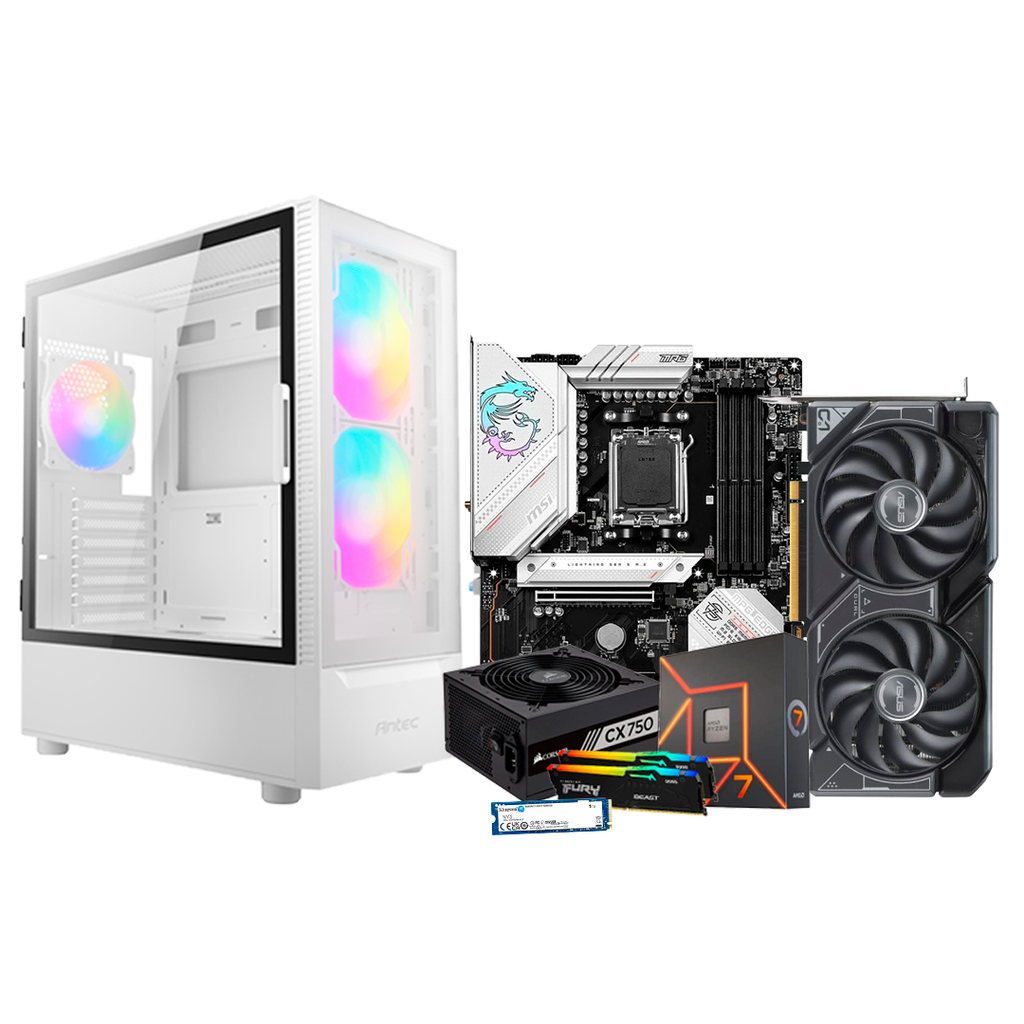 Pc Gamer Ryzen 7 7700X MPG-B650 750 Watts 80 Plus Bronze DDR5 2x8 NVMe 1TB RTX 4060TI