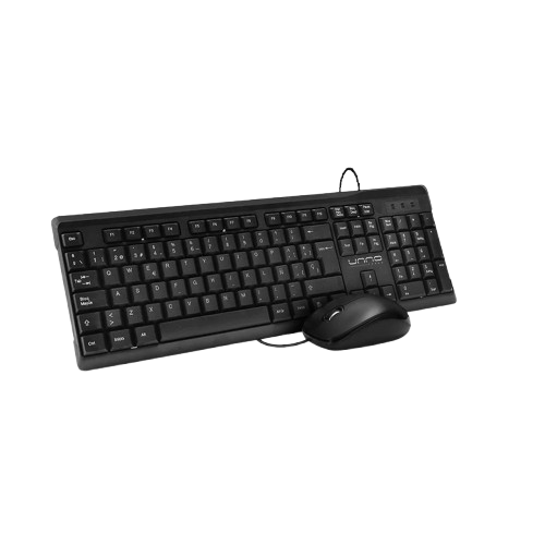 Teclado y Mouse Alámbrico Unno Tekno Klass USB Negro Español