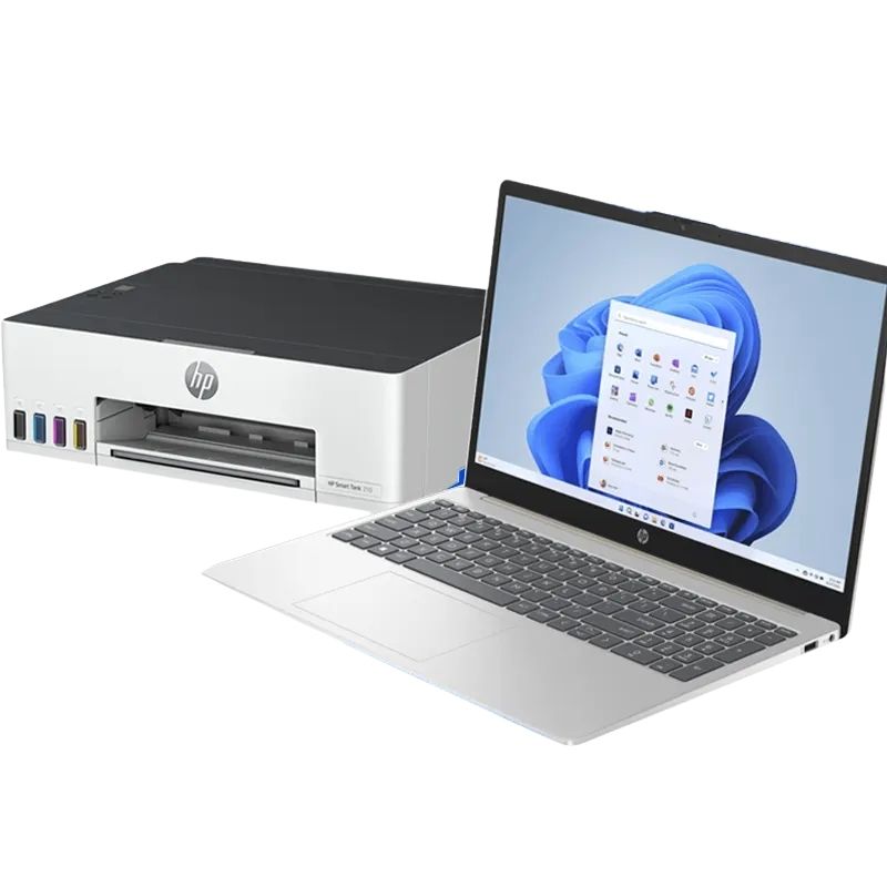 Laptop Bundle HP 15-fc0043la 15.6" AMD Ryzen 3 7320U 8GB RAM DDR5 512GB SSD W11 H + Impresora HP Smart Tank 210