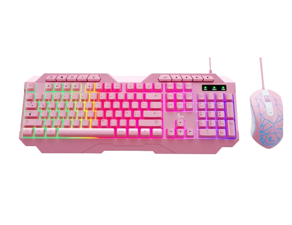 Teclado Y Mouse Gaming Xtech XTK-540S Alámbrico USB Rosado