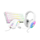 Teclado mouse y headsets Redragon S129W Alambrico USB blancos