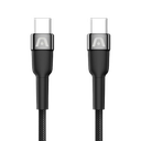 Cable USB-C a USB-C Argom ARG-CB-0047BK Carga Rápida 1.8 Metros Trenzado Negro
